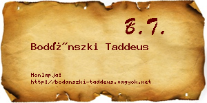 Bodánszki Taddeus névjegykártya